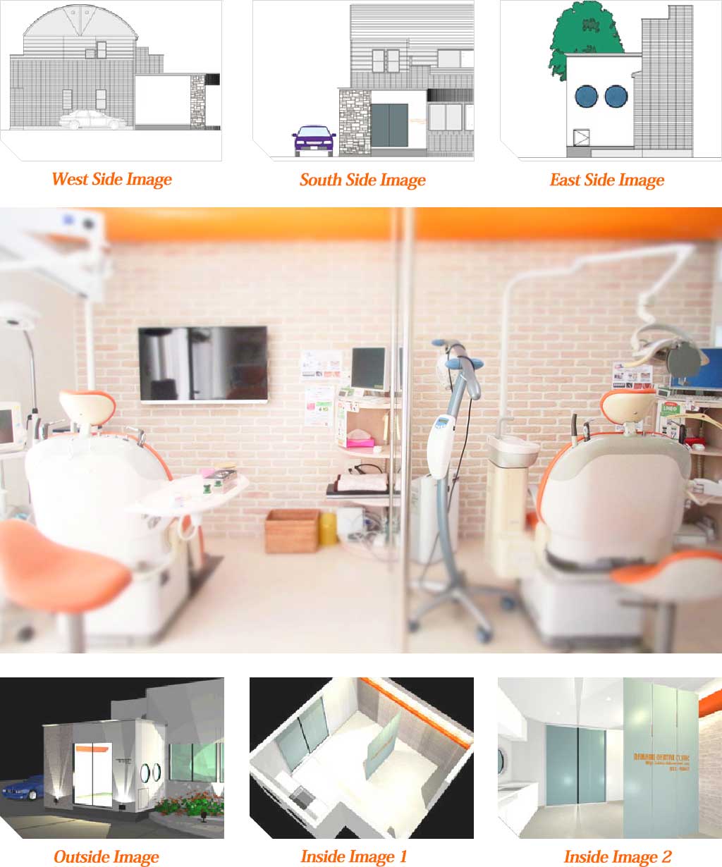ホワイトニングルーム（審美歯科・歯の予防専用スペース）の設計イメージ